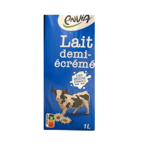 Lait demi-ecreme brique sans bouchon